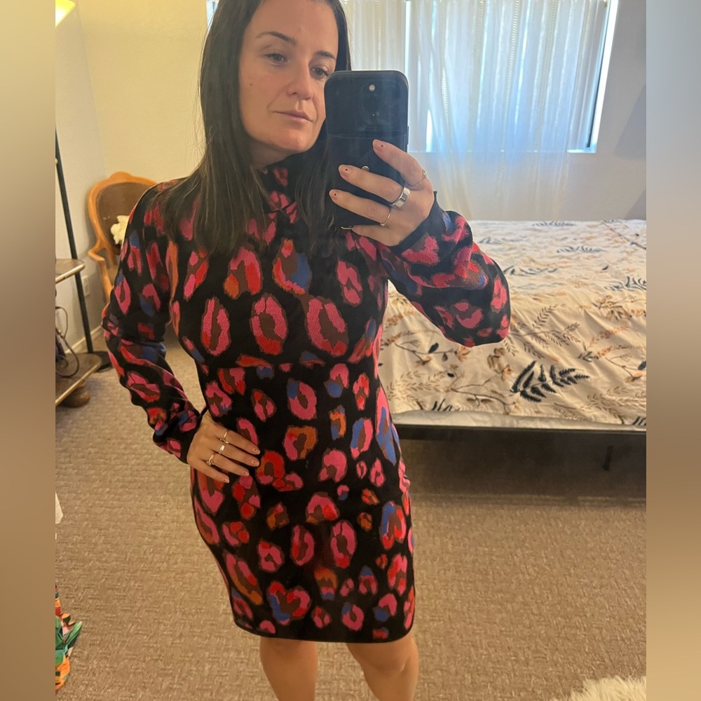 BRAND NEW Funky Farm Rio colorful Leopard Knit Dress